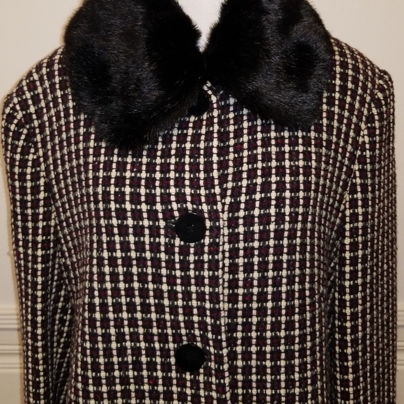 Charles Gray Wool & Faux Fur Long Coat XL - Picture 2 of 5